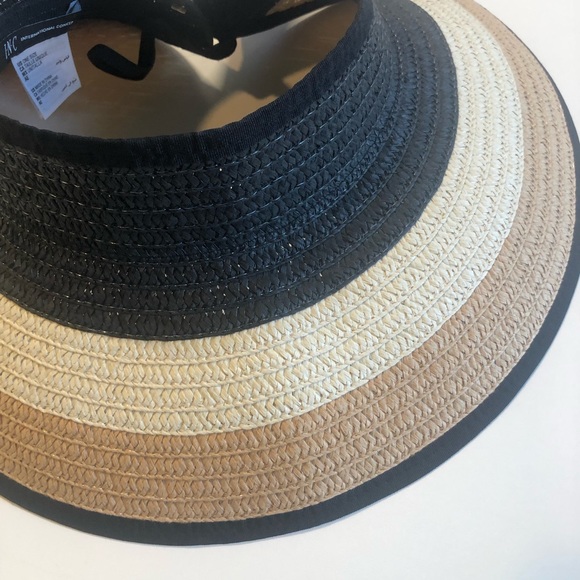 INC International Concepts Black & Tan Woven Sun Hat, Adjustable, NWT! - Picture 3 of 5